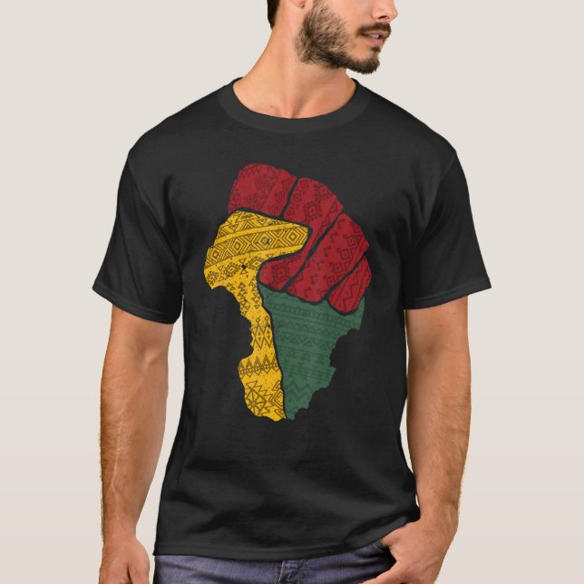 Black Fist Shirt African American Pride Black Hist (Front)