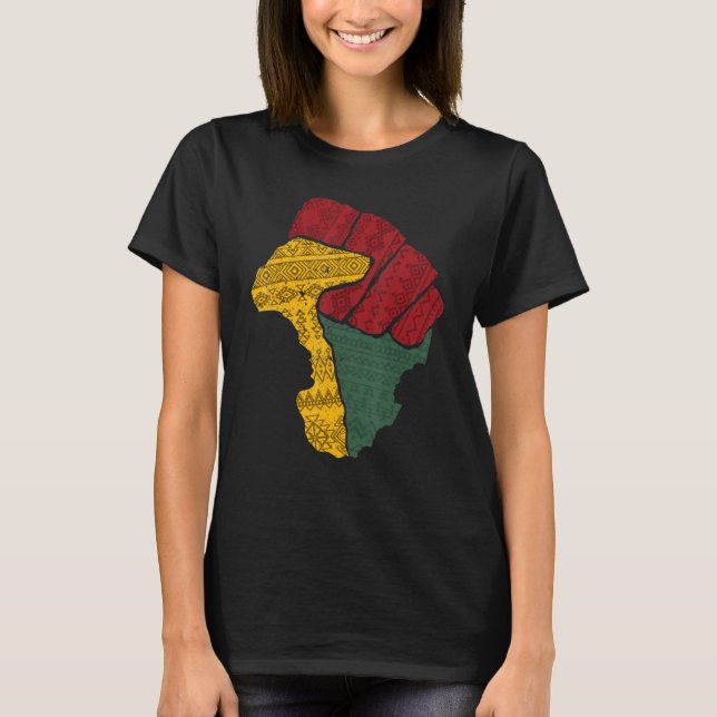 Black Fist Shirt African American Pride Black Hist (Front)