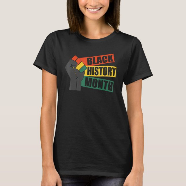 Black Fist Shirt African American Pride Black Hist (Front)