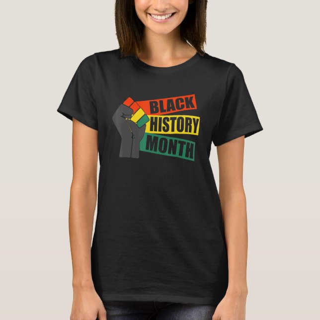 Black Fist Shirt African American Pride Black Hist (Front)