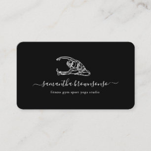 Black Fitness gym sport yoga studio Business Card