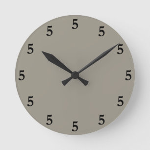 Black Five o'Clock Somewhere, Aluminium Silver Gre Round Clock