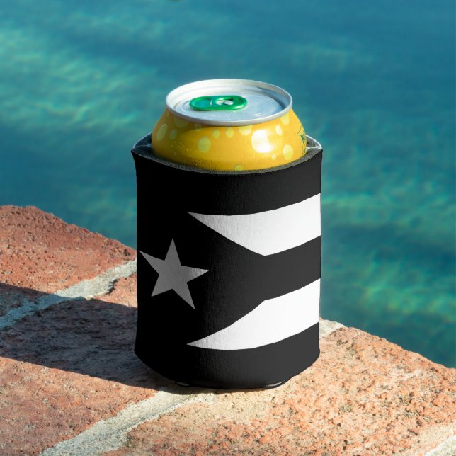 Black flag of Puerto Rico Can Cooler (In Situ Pool)