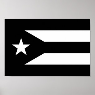 Black flag of Puerto Rico Poster
