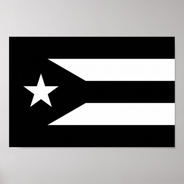 Black flag of Puerto Rico Poster (Front)