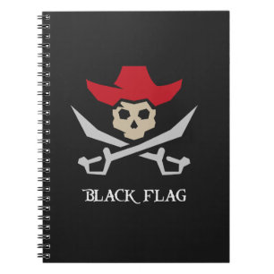 Black Flag Pirate Skull Notebook