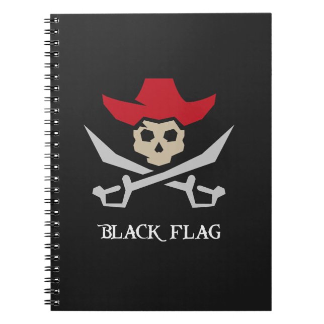Black Flag Pirate Skull Notebook (Front)