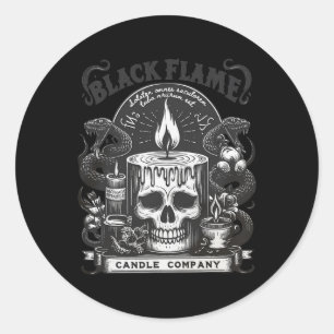 Black Flame Candle Company Halloween Skullcap Scar Classic Round Sticker
