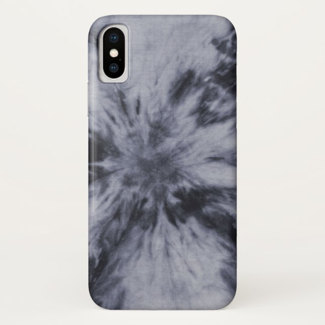 Black Flame Tie Die case for iPhone X (Back)