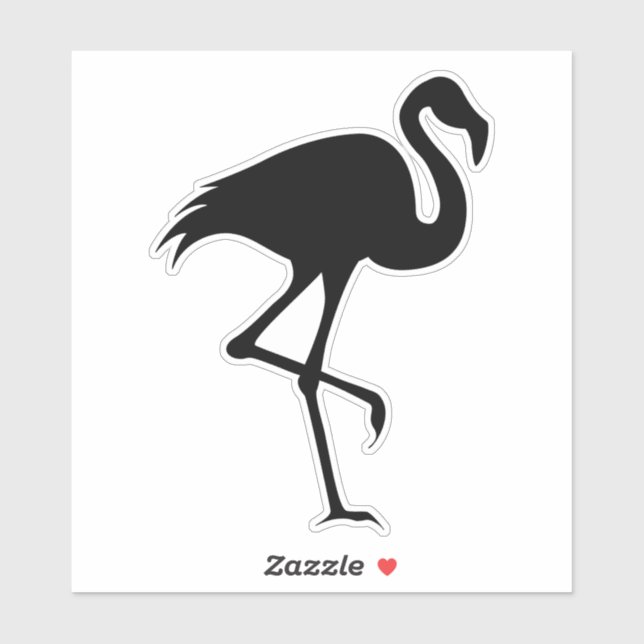 Black Flamingo Silhouette Bird Animal Wildlife (Sheet)