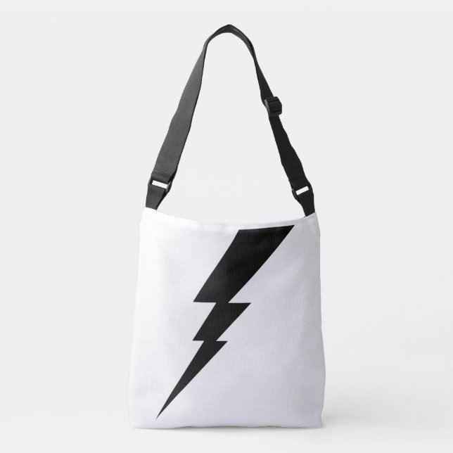 Black Flash Lightning Bolt Crossbody Bag (Front)