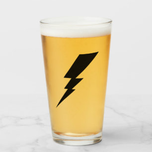 Black Flash Lightning Bolt Glass