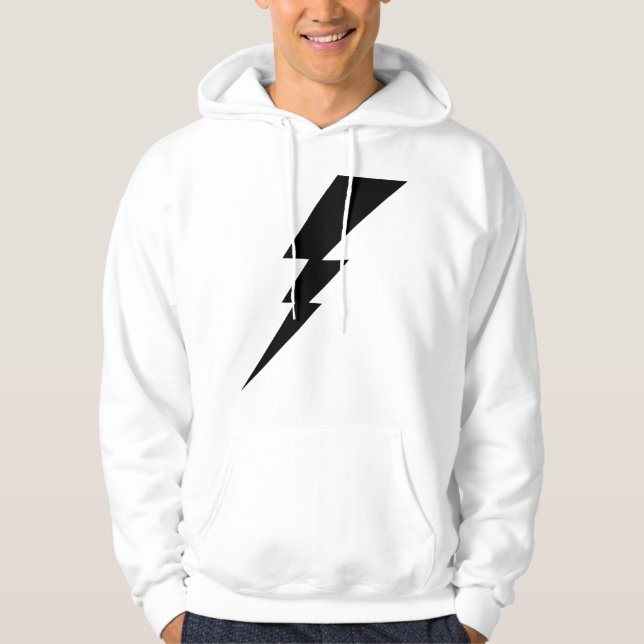 Black Flash Lightning Bolt Men's Hoodie (Front)