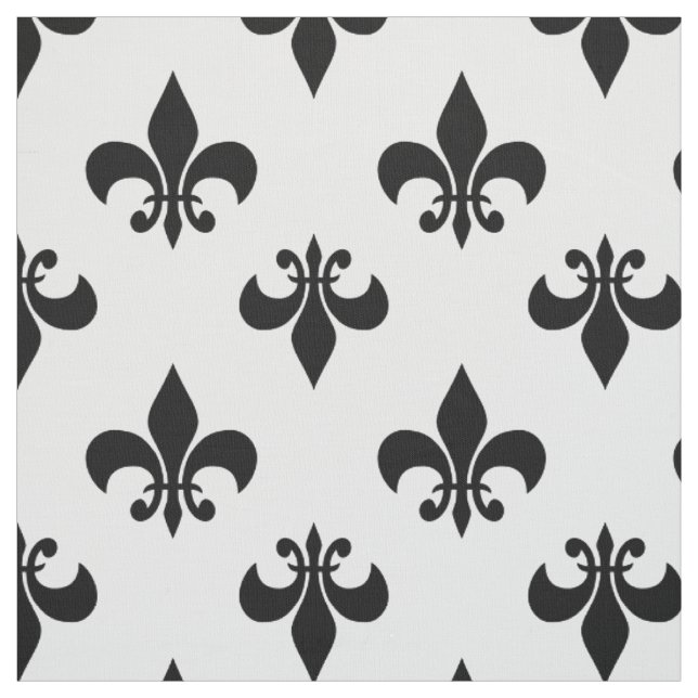 black fleur de lis fabric (Swatch)
