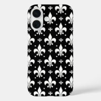 Black Fleur-de-lis Pattern Design 