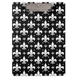 Black Fleur-de-lis Pattern Design  Clipboard