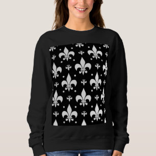 Black Fleur-de-lis Pattern Design  Sweatshirt