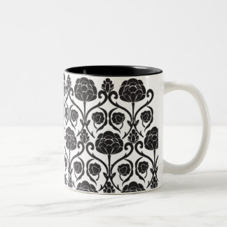 Black Fleur-de-Lis Two-Tone Coffee Mug