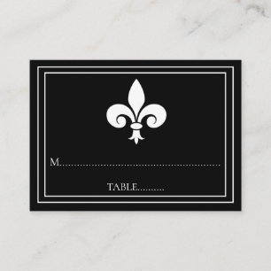 Black Fleur de Lis Wedding Place Cards