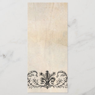 Black Fleur Parchment Wedding Program