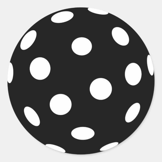 Black Floorball Classic Round Sticker (Front)