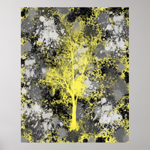 Black Floral Abstract Poster