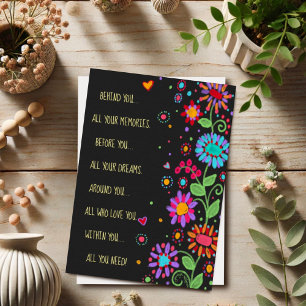 Black Floral All You Need Congrats Inspirational Card
