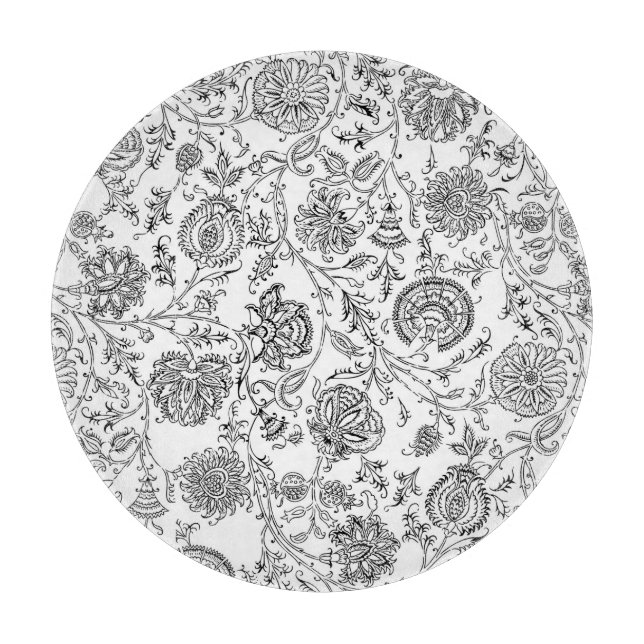Black Floral Cutting Board (Front)