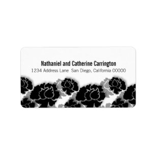 Black Floral Decadence Address Labels