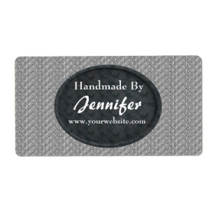 Black Floral Design Personalised Handmade By Label