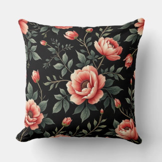 Black Floral Dream Cushion