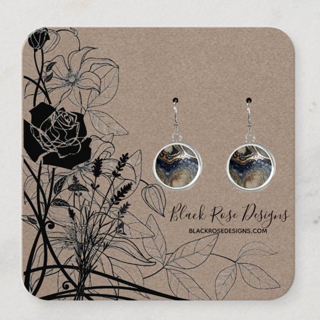 black floral earring card (Creator Uploaded)