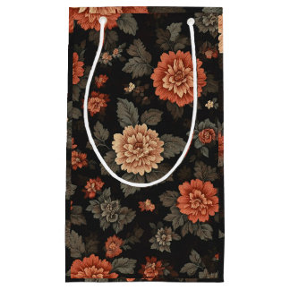 Black Floral Fantasy  Small Gift Bag