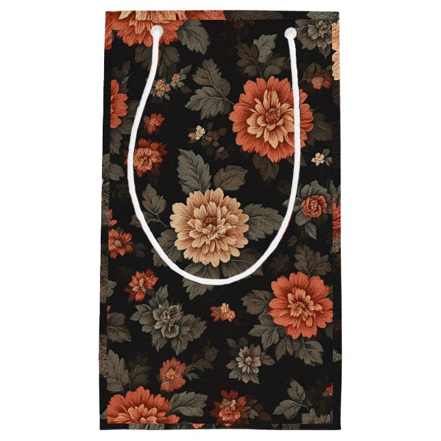  Black Floral Fantasy  Small Gift Bag (Front)
