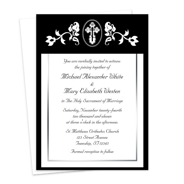 Black Floral Frame - Orthodox Wedding Invitations (Black Floral Frame - Orthodox Wedding Invitations at Ammia's Orthodox Online Store on Zazzle. )
