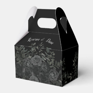 Black Floral Gothic Wedding Favour Box