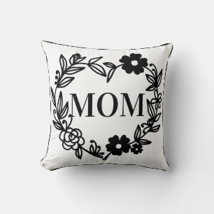 Black Floral Heart with DAD inside Cushion