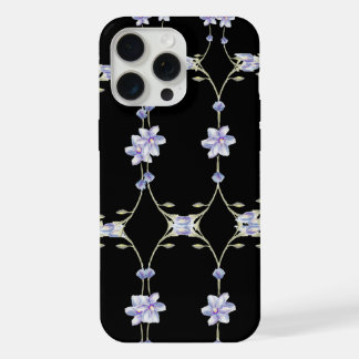 Black floral iPhone 15 pro max case