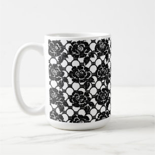 Black Floral Lace Coffee Mug