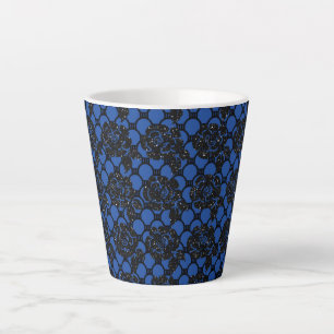 Black Floral Lace Latte Mug