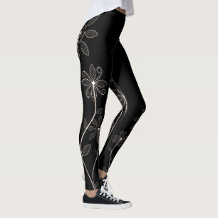 Black Floral Leggings
