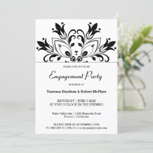Black Floral Mandala Invitation