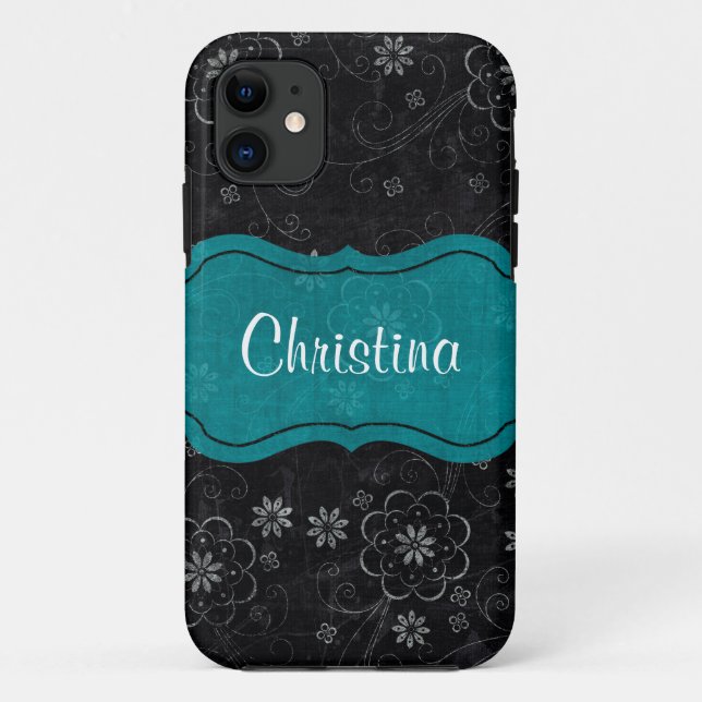 Black Floral Mate ID™ iPhone 5 Case (Back)