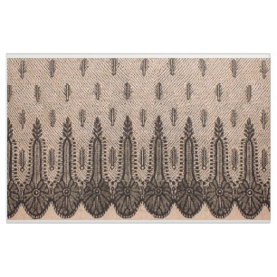 black floral mesh print fabric