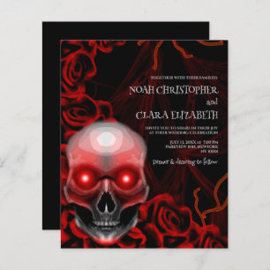 Black floral moody gothic skull halloween budget