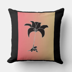 Black Floral Pastel Gradient Cushion
