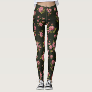 Black Floral print leggings
