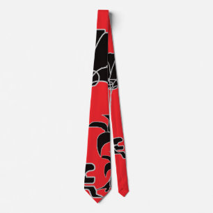 Black Floral Red  Tie