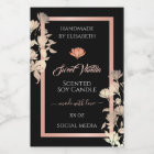 Black Floral Rose Gold Product Packaging Labels &