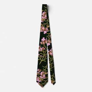 Black Floral Tie